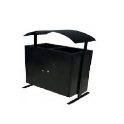 Cos de gunoi pentru exterior, Negru, 256 L