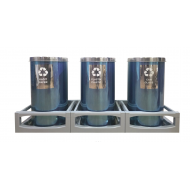 Set 3 cosuri colectare selectiva din otel, 45L/recipient