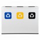 Coș de reciclare alb cu 3 compartimente 3x60L – 180 litri Coș de reciclare alb cu 3 compartimente 3x60L – 180 litri