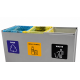 Coș de reciclare gri cu 3 compartimente 3x60L – 180 litri Coș de reciclare gri cu 3 compartimente 3x60L – 180 litri