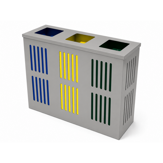 OSLO S Insula pentru reciclare din metal 3x37l, 25x75x70 cm, pentru spatii moderne OSLO S Insula pentru reciclare din metal 3x37l, 25x75x70 cm, pentru spatii moderne