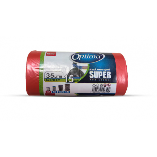 SANO OPTIMA SACI SUPER 35L,15,50*70 ROSII SANO OPTIMA SACI SUPER 35L,15,50*70 ROSII