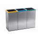Set 3 cosuri colectare selectiva din otel inoxidabil, 37L/recipient