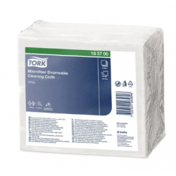 Lavete din microfibra de unica folosinta, 40 de buc/set, albe, TORK 183700