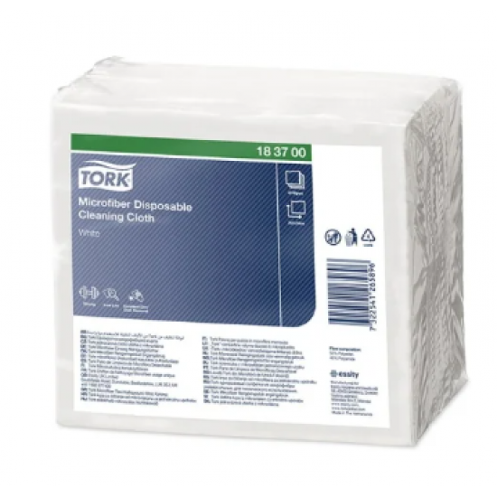 Lavete din microfibra de unica folosinta, 40 de buc/set, albe, TORK 183700