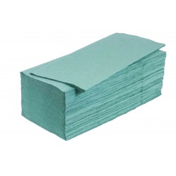 Prosoape hartie pliate, gofrate, verzi, 25 x 23 cm, V fold, 1 strat,  AQAS, 250 buc/pachet