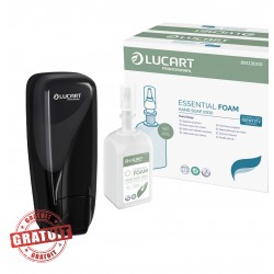 Pachet Dozator negru (gratis) pentru sapun spuma - Identity, LUCART, 1000 ml + 6 rezerve Sapun Spuma (1 bax)