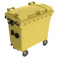 Eurocontainer plastic, 770L, galben, capac plat - Transport Inclus Eurocontainer plastic, 770L, galben, capac plat - Transport Inclus