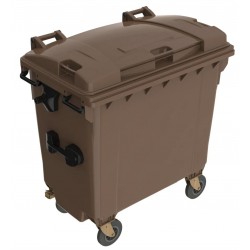 Eurocontainer plastic, 770 L, maro, capac plat- Transport Inclus Eurocontainer plastic, 770 L, maro, capac plat- Transport Inclus