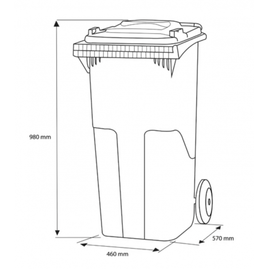 Europubela plastic NEGRU, 120 L - Transportul NU este inclus