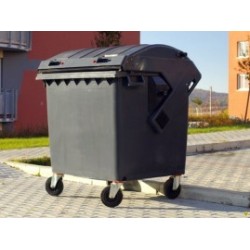 Container HDPE CLF 1100L cu capac plat negru - Transport inclus Container HDPE CLF 1100L cu capac plat negru - Transport inclus