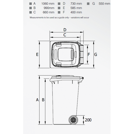 Pubela HDPE CLD 240L rosie -Transportul este inclus in pretul produsului