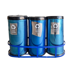 RESIGILAT 1 - Set 3 cosuri colectare selectiva din inox, 45L/recipient RESIGILAT 1 - Set 3 cosuri colectare selectiva din inox, 45L/recipient