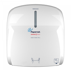 Dispenser din manual din plastic pentru rola autocut, alb,tratat antibacterian, Papernet