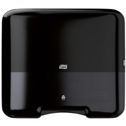 Dispenser negru de prosoape din hartie mini Tork, V  si ZZ Fold, capacitate de 300 servetele Dispenser negru de prosoape din hartie mini Tork, V  si ZZ Fold, capacitate de 300 servetele