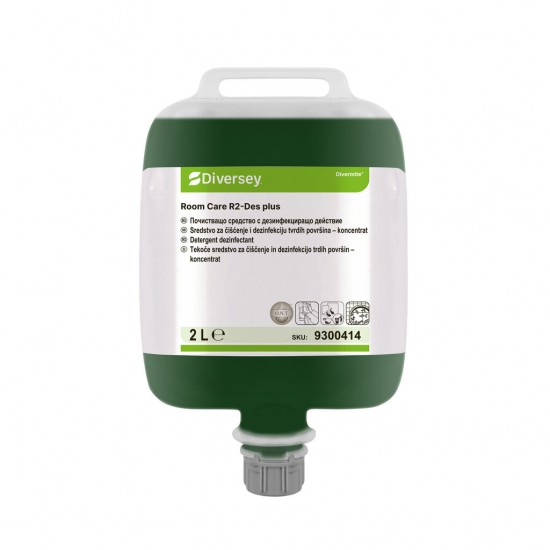 Detergent dezinfectant suprafete dure, Room Care R2-Des plus, Diversey, 2L Detergent dezinfectant suprafete dure, Room Care R2-Des plus, Diversey, 2L
