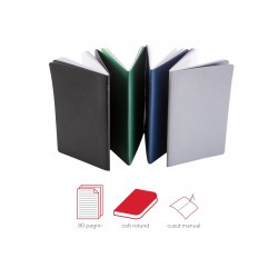 Notes Pastel, piele, 12,5x20 cm, velin, negru Notes Pastel, piele, 12,5x20 cm, velin, negru