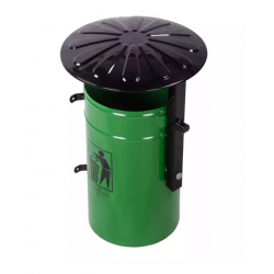 Cos stradal pentru gunoi, Verde, Metal, 35 L