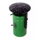 Cos stradal pentru gunoi, Verde, Metal, 35 L