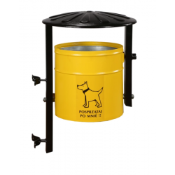 Cos stradal pentru deseuri animale, Galben, Metal, 20 L Cos stradal pentru deseuri animale, Galben, Metal, 20 L