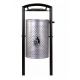 Cos stradal pentru gunoi, Gri, Metal, 60 L Cos stradal pentru gunoi, Gri, Metal, 60 L