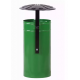 Cos stradal pentru gunoi, Verde, Metal, 50 L