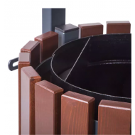Cos stradal pentru gunoi, Maro, Metal si Lemn, 40 L