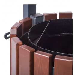 Cos stradal pentru gunoi, Maro, Metal si Lemn, 40 L