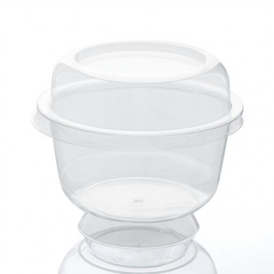 Cupa cu picior + capac, 200 ml, 100 buc/set Cupa cu picior + capac, 200 ml, 100 buc/set