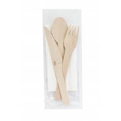 Set 100 bucati, LEMN Lingura, Furculita, Cutit si Servetel Set 100 bucati, LEMN Lingura, Furculita, Cutit si Servetel