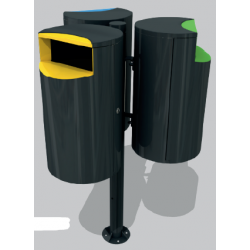 Set 3 cosuri gunoi colectare selectiva, Metal, 129 L Set 3 cosuri gunoi colectare selectiva, Metal, 129 L