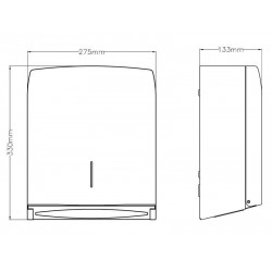 Dispenser din inox satinat pentru prosoape pliate de hartie, Mediclinics 