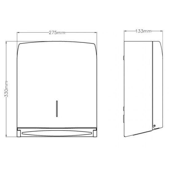 Dispenser din inox satinat pentru prosoape pliate de hartie, Mediclinics 