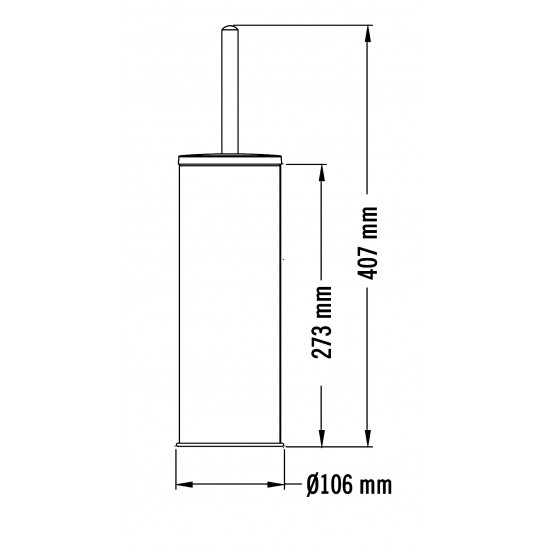 Perie pentru WC cu suport, din inox cu finisaj satinat, Mediclinics