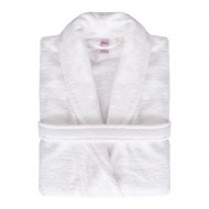 Halat de baie, pentru hotel, 100% bumbac, culoare alb, 380 grame