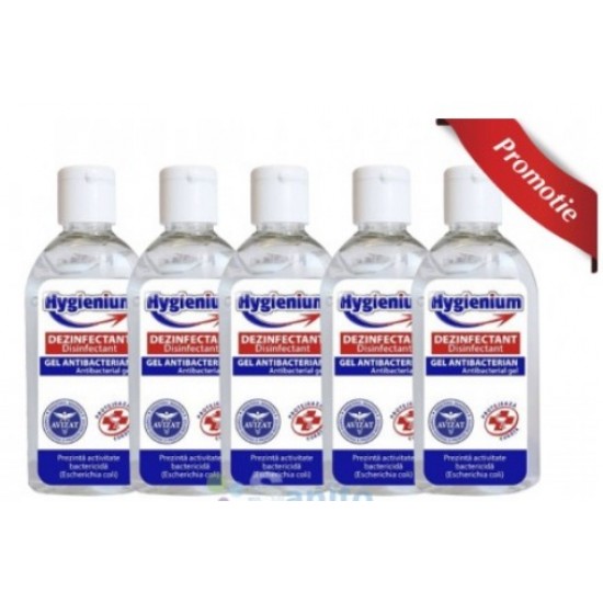 Pachet 5 x gel antibacterian si dezinfectant Hygienium 50ml