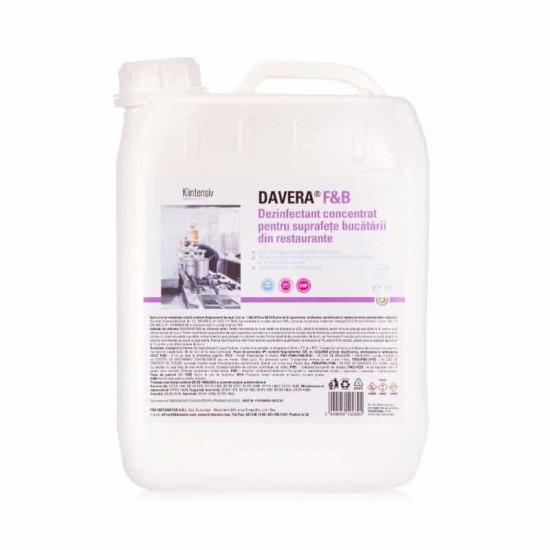 DAVERA® F&B – Dezinfectant concentrat pentru suprafetele din bucatariile restaurantelor, 5 litri DAVERA® F&B – Dezinfectant concentrat pentru suprafetele din bucatariile restaurantelor, 5 litri