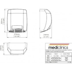 Uscator de maini MEDIFLOW, alb, actionare cu senzor, Medclinics