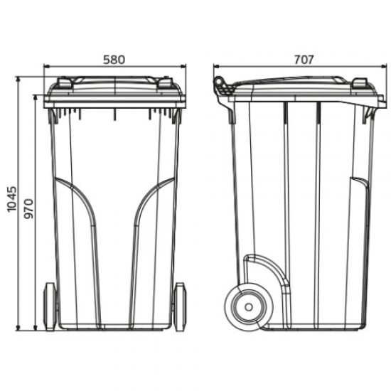 Europubela din material plastic, 240 l culoare albastra SULO - Transport inclus