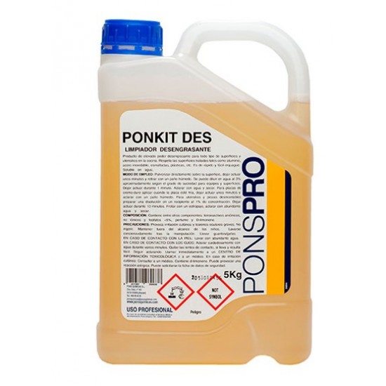 PONKIT-DES-Detergent profesional concentrat pentru curatarea diverselor suprafete, Asevi, 5L