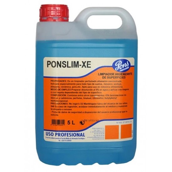 PONSLIM-XE-Detergent profesional concentrat pentru uz universal, Asevi, 5L PONSLIM-XE-Detergent profesional concentrat pentru uz universal, Asevi, 5L