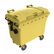 Eurocontainer plastic, 660 L, galben cu capac plat Europlast- Transport Inclus Eurocontainer plastic, 660 L, galben cu capac plat Europlast- Transport Inclus