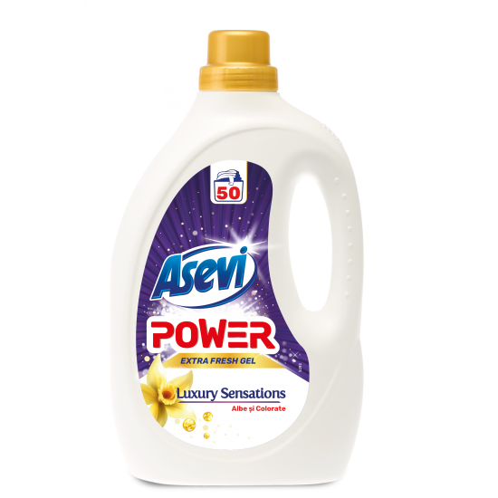 Detergent rufe ASEVI POWER EXTRA FRESH GEL Luxury Sensations 50 spalari, 2.5 L Detergent rufe ASEVI POWER EXTRA FRESH GEL Luxury Sensations 50 spalari, 2.5 L