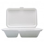 Caserola meniu mare, trestie de zahar, 2 compartimente, 23*15 cm, 50 buc/set