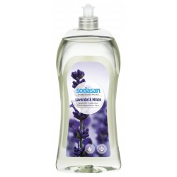 Detergent vase lichid bio lavanda si menta 1L Sodasan                                               