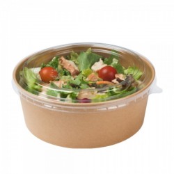 Caserola salata din carton KRAFT, cu capac transparent, 550 cc, 50 buc/set Caserola salata din carton KRAFT, cu capac transparent, 550 cc, 50 buc/set