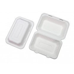 Caserola cu Capac Unica Folosinta, Biodegradabila & Compostabila 23 x 16 cm (50 buc)