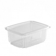 Caserola PET cu capac atasat, GROASA, 1000 cc, 100 buc/set