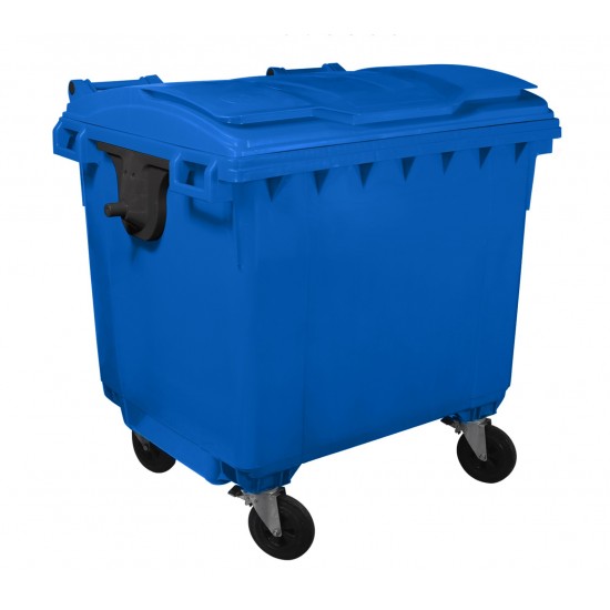 Container HDPE CLF 1100L cu capac plat albastru - Transport inclus