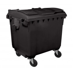 Container HDPE CLF 1100L cu capac plat negru - Transport inclus Container HDPE CLF 1100L cu capac plat negru - Transport inclus